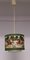 German Vintage Ceiling Lamp with Painted Fabric Screen, 1970s, Image 1