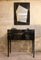 2-Door Cabinet in Polished Black Marquetry and Brass by Ginger Brown 2