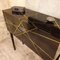2-Door Cabinet in Polished Black Marquetry and Brass by Ginger Brown 6