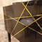 2-Door Cabinet in Polished Black Marquetry and Brass by Ginger Brown 4