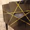 2-Door Cabinet in Polished Black Marquetry and Brass by Ginger Brown, Image 4