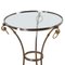 Mid-Century French Brass and Steel Side Table with Hoof Detail, Image 4