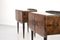 Italian Walnut Burl & Brass Nightstands, 1960s, Set of 2 2