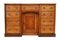 Viktorianischer Doppelsockel-Schreibtisch aus Nussholz mit Intarsien, 1900er 1