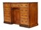 Viktorianischer Doppelsockel-Schreibtisch aus Nussholz mit Intarsien, 1900er 3