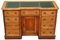 Viktorianischer Doppelsockel-Schreibtisch aus Nussholz mit Intarsien, 1900er 9