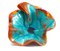 High Cartouche Blue Flower Bowl in Copper from Ceramiche Lega 2