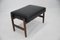 Tabouret en Teck et Cuir Noir, Danemark, 1960s 3