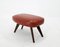 Stool in Teak and Red Leather, Denmark, 1960s 2