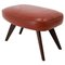 Stool in Teak and Red Leather, Denmark, 1960s 1