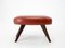 Stool in Teak and Red Leather, Denmark, 1960s 5