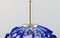 Runde Vintage Tischlampe aus blauem Glas von Holmegaard 5