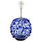 Vintage Blue Glass Round Table Lamp from Holmegaard 1