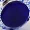 Runde Vintage Tischlampe aus blauem Glas von Holmegaard 8