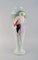 Große Fayence Vasen mit handbemalten Flamingos, 1930er, 2er Set 4