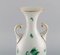 Vaso grande vintage verde in porcellana dipinta a mano di Herend, Immagine 2