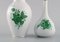 Vintage Green Chinese Vases in Hand-Painted Porcelain from Herend, Set of 3, Image 7