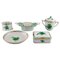 Grüner Chinesischer Blumenstrauß aus handbemaltem Porzellan von Herend, 5er Set 1