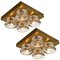 Glass Brass Wall Sconces from Cosack, Germany, 1970s 5