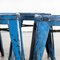 French Bright Blue Tolix Metal Cafe Dining Stools, 1950s, Set of 4, Image 5