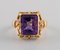 Vintage Scandinavian Ring in 18 Carat Gold Adorned with Large Amethyst 4