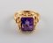 Vintage Scandinavian Ring in 18 Carat Gold Adorned with Large Amethyst 3