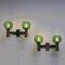 Swedish Brass and Green Glass Wall Lamps, 1960s, Set of 2, Image 4