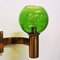 Swedish Brass and Green Glass Wall Lamps, 1960s, Set of 2, Image 5