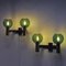 Swedish Brass and Green Glass Wall Lamps, 1960s, Set of 2, Image 6