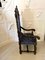 Large Victorian Carved Oak Throne Armchair 13