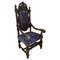 Grand Fauteuil Trône Victorien en Chêne Sculpté 1