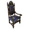 Large Victorian Carved Oak Throne Armchair, Image 1