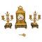 Victorian French Ornate Ormolu Clock Garniture by A, Set of 3, Image 1