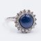 Vintage 18k Gold Ring with Cabochon Sapphire and Diamonds, 1960s 3