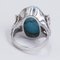 Vintage 14k White Gold Ring with Turquoise and Diamonds 5