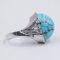 Vintage 14k White Gold Ring with Turquoise and Diamonds 4
