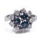 Vintage 14k White Gold Ring with Diamonds and Sapphires, 1960s 1
