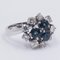 Vintage 14k White Gold Ring with Diamonds and Sapphires, 1960s 3