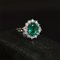 18K White Gold Ring with Emerald and Diamonds, Image 2