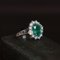 18K White Gold Ring with Emerald and Diamonds 4