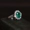 18K White Gold Ring with Emerald and Diamonds, Image 4