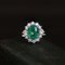 18K White Gold Ring with Emerald and Diamonds, Image 1