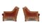 Red Leather & Bamboo Club Chairs, 1960s, Set of 2, Image 2