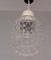 Ceiling Lamp with Clear Relief Pressed Glass Shade, Cream Plastic Mount and Black Plastic Canopy, 1970s 4