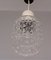 Ceiling Lamp with Clear Relief Pressed Glass Shade, Cream Plastic Mount and Black Plastic Canopy, 1970s, Image 4