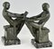 Art Deco Bookends with Reading Nudes by Max Le Verrier, France, 1930s, Set of 2 9
