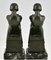 Art Deco Bookends with Reading Nudes by Max Le Verrier, France, 1930s, Set of 2 2