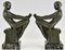 Art Deco Bookends with Reading Nudes by Max Le Verrier, France, 1930s, Set of 2 4
