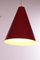 Red Point Hanging Lamp with Glass, 1960s 4