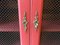 Small Red Enamelled Wooden Wardrobe 4